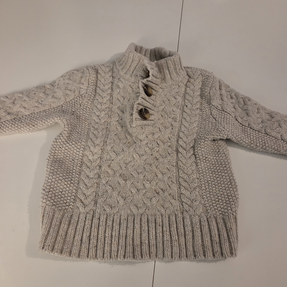 Cat & Jack Cream Cable Knit Sweater